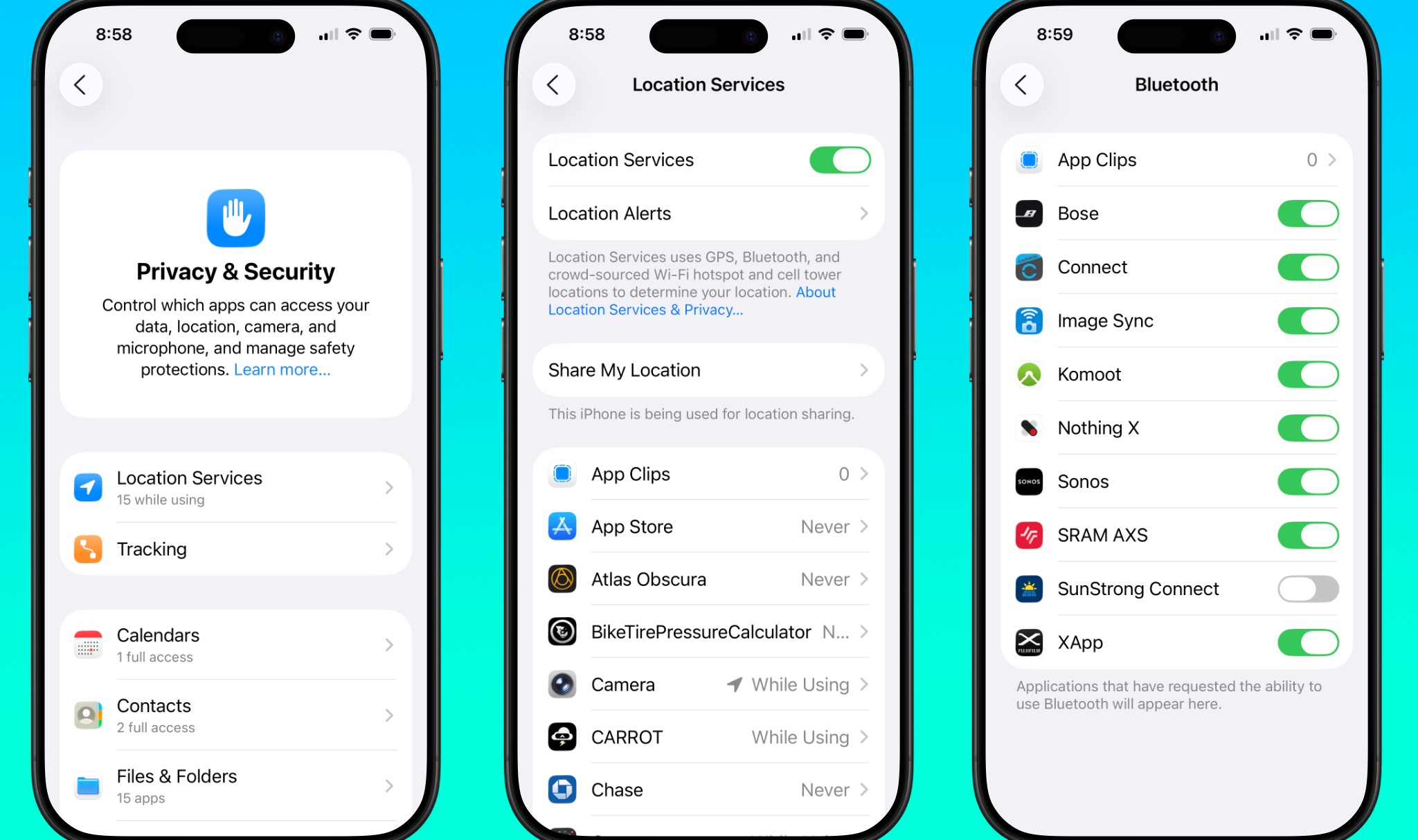 Managing iPhone Location Services for Third Parties