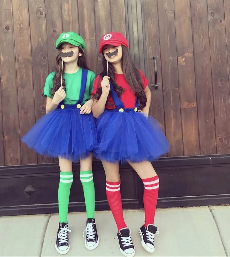 Mario and Luigi Tulle Skirt Costumes