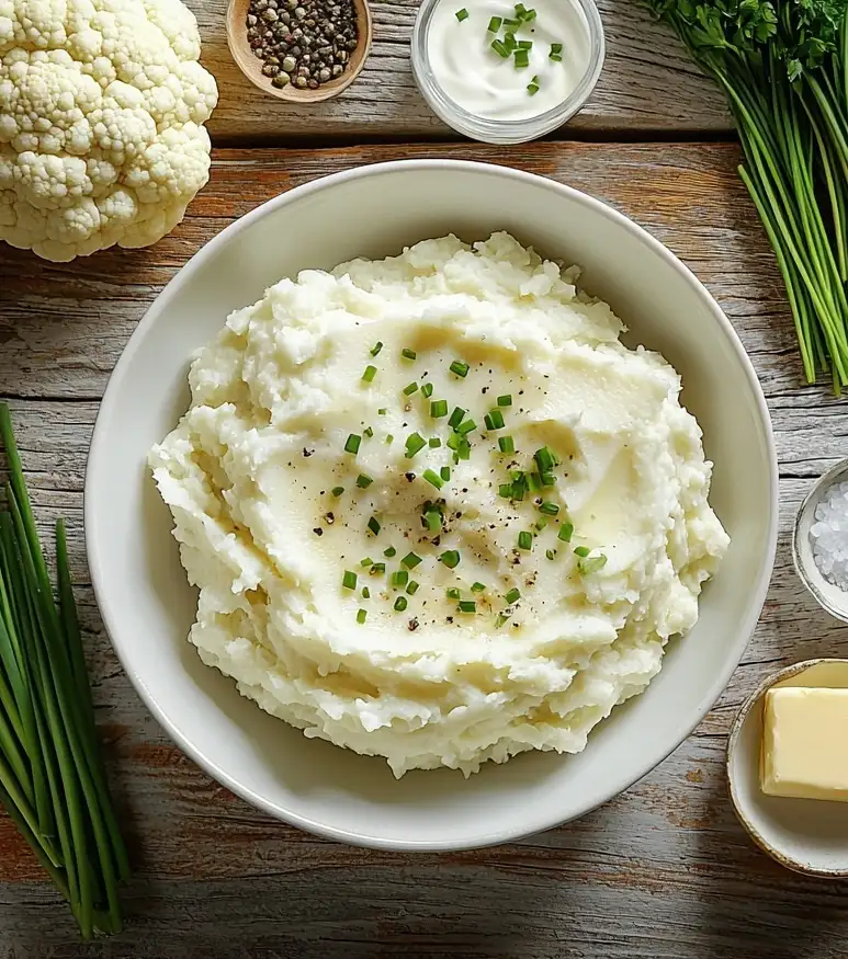 Mashed Cauliflower with Garlic and Chives