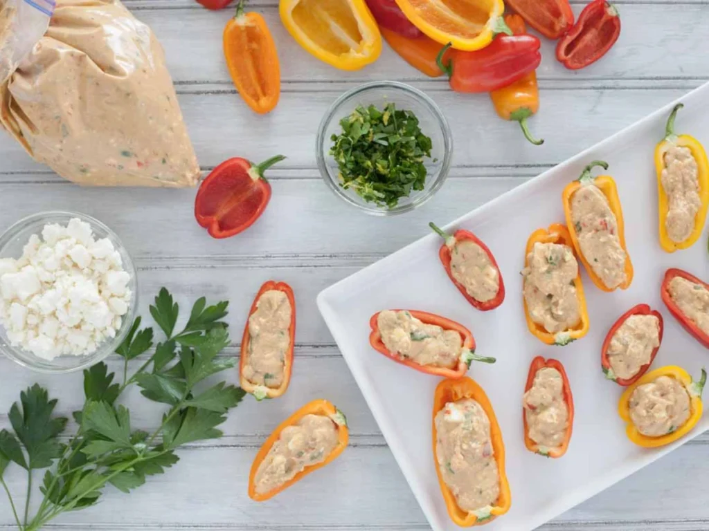 Mediterranean Hummus Stuffed Peppers