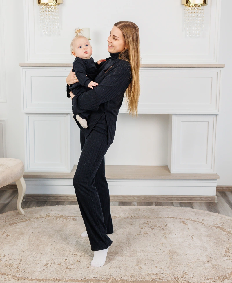 Midnight Black Ribbed Turtleneck