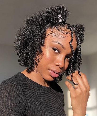 Mini Twisted Curly Puffs