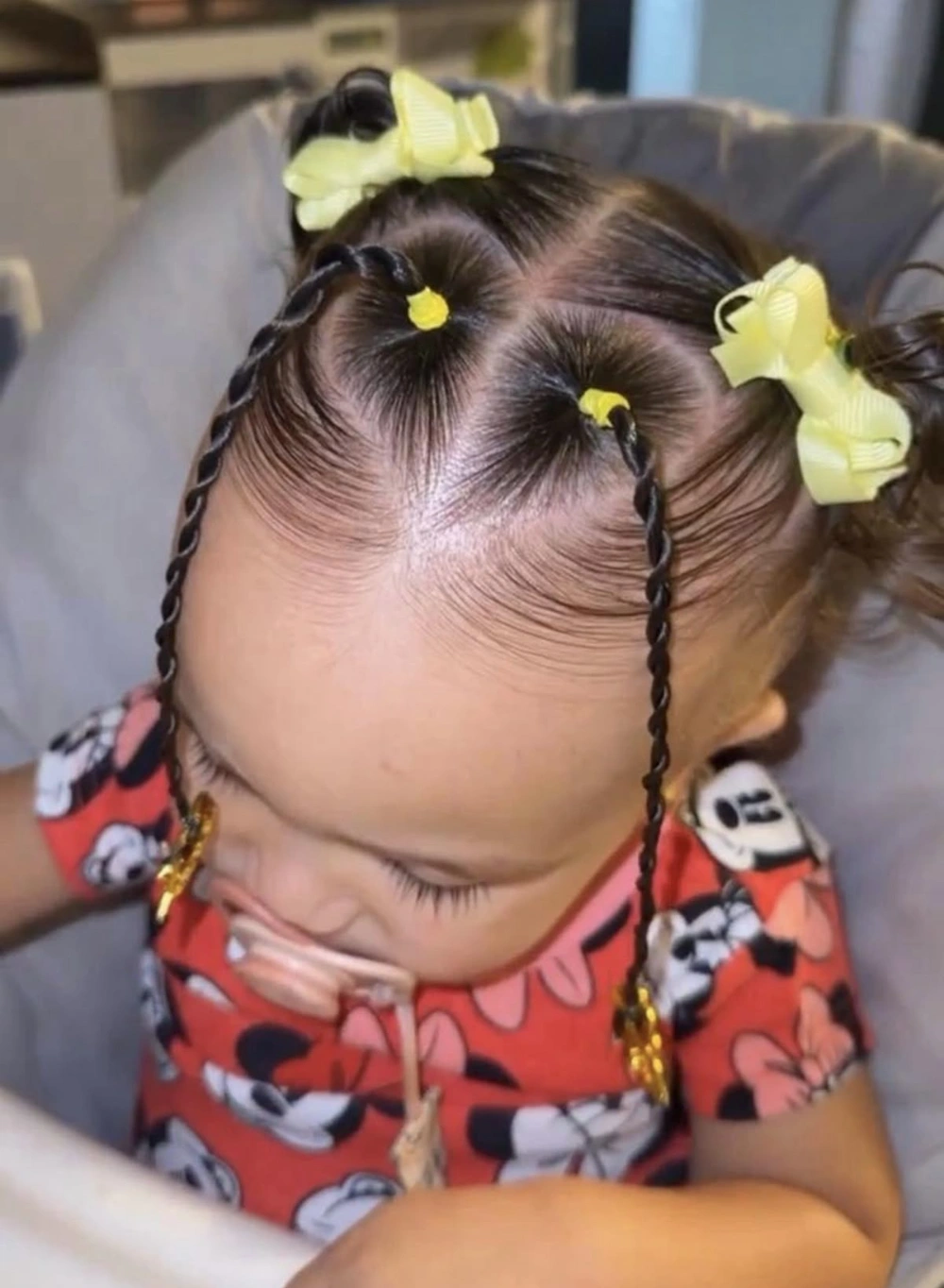 Mini Twisted Heart with Sunshine Yellow Bows