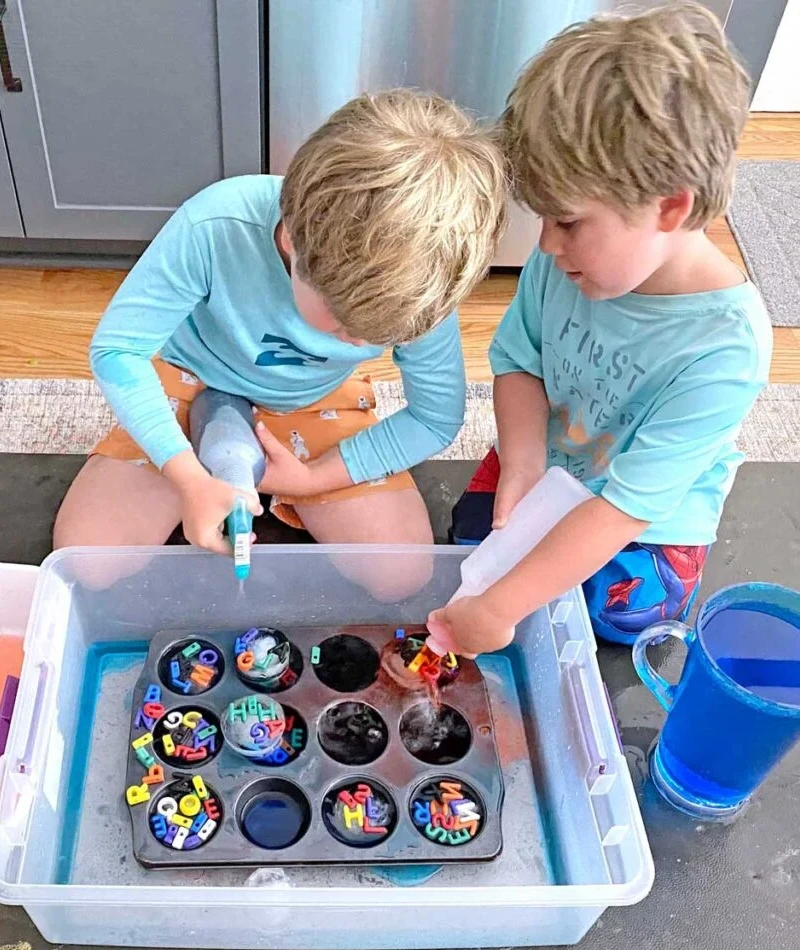 Muffin Tin Science Station