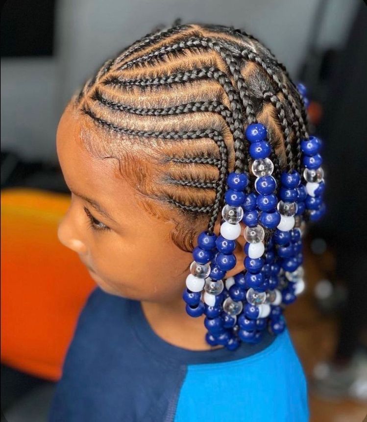 Navy Beaded Stitch Braids