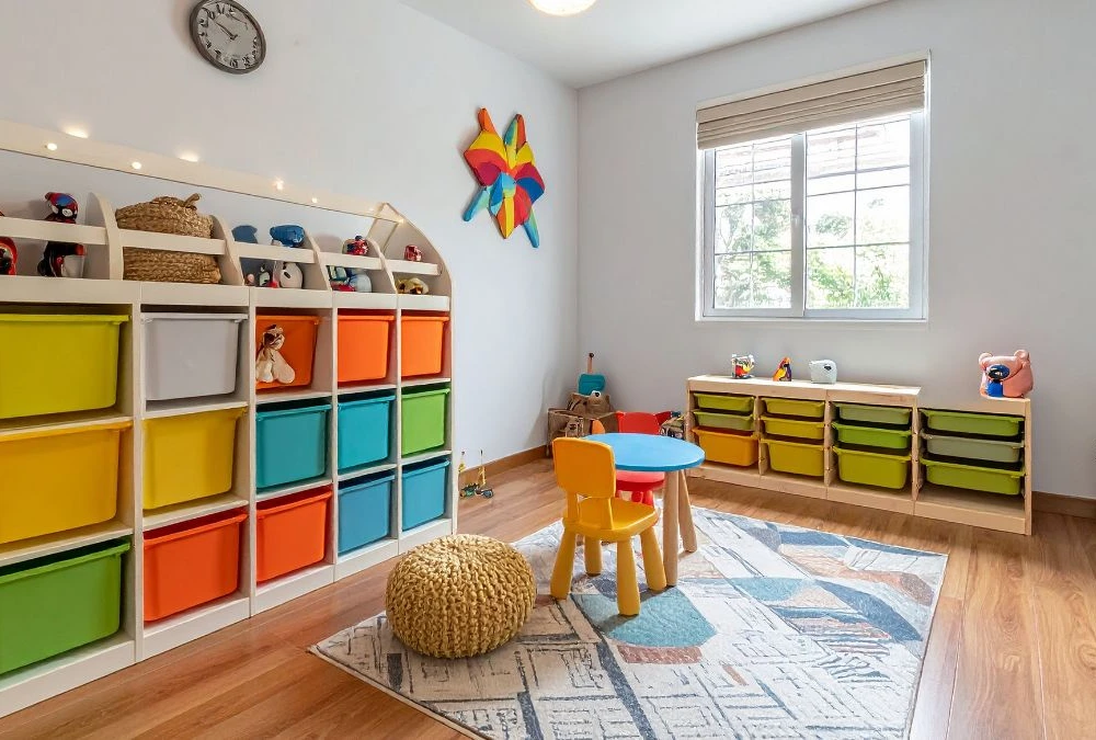 Organized Rainbow Playroom