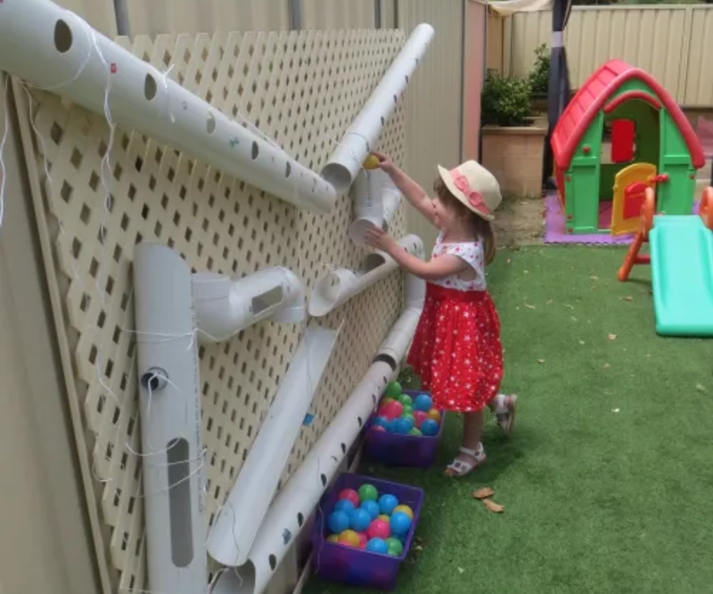 PVC Pipe Water Wall Activity