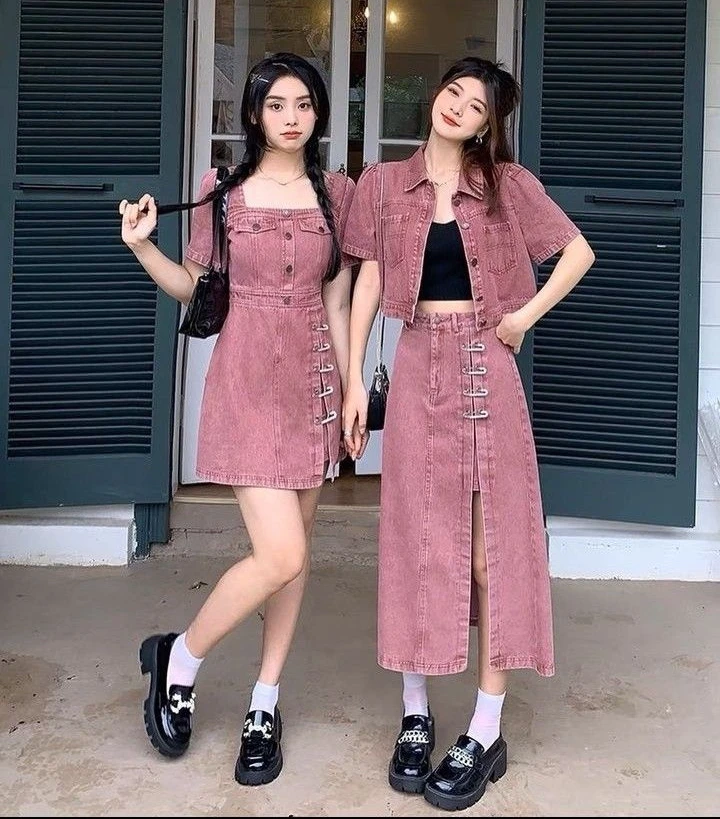 Pastel Pink Denim Sets