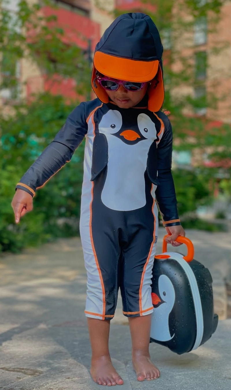 Penguin Full-Body Wetsuit with Matching Sun Protection
