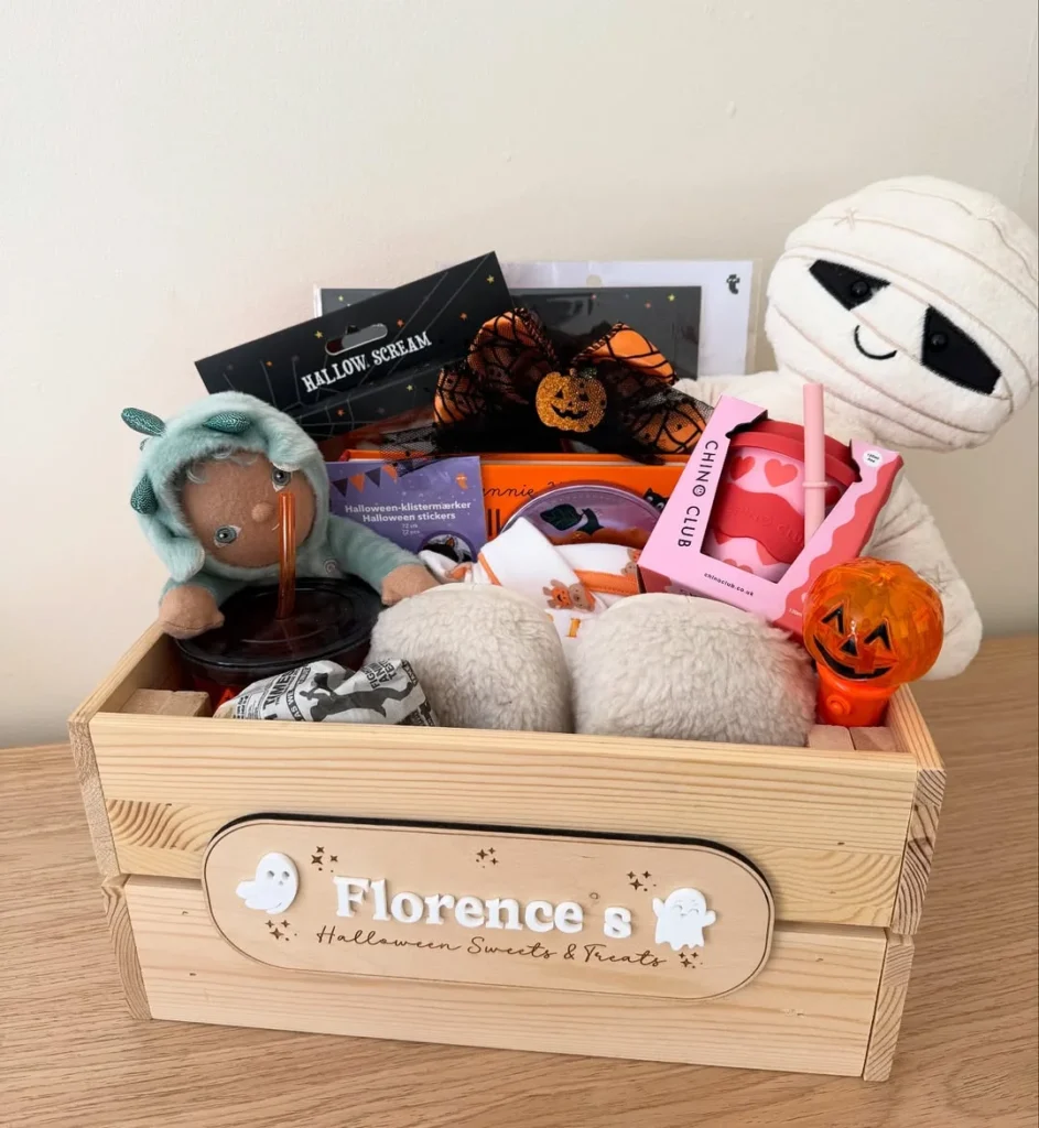 Personalized Wooden Crate Basket