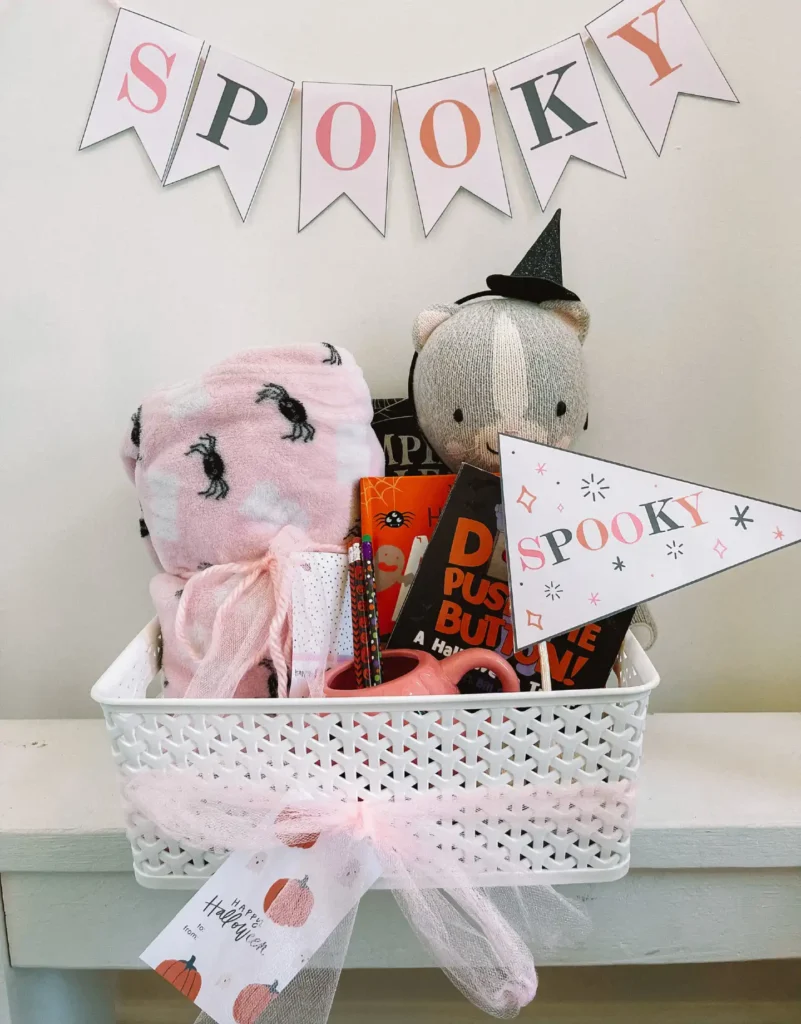 Pink Spooky Woven Basket