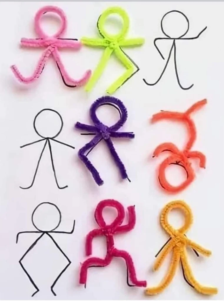 Pipe Cleaner Stick Figure Matching