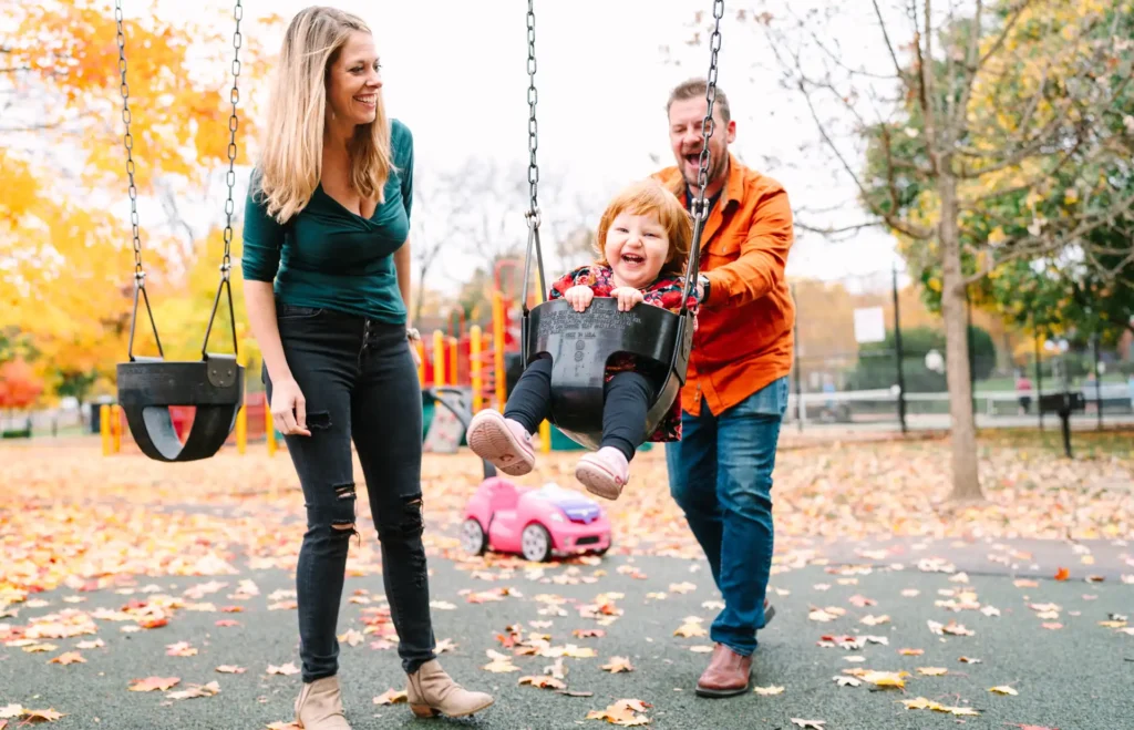 Playground Fun During Autumn Afternoon