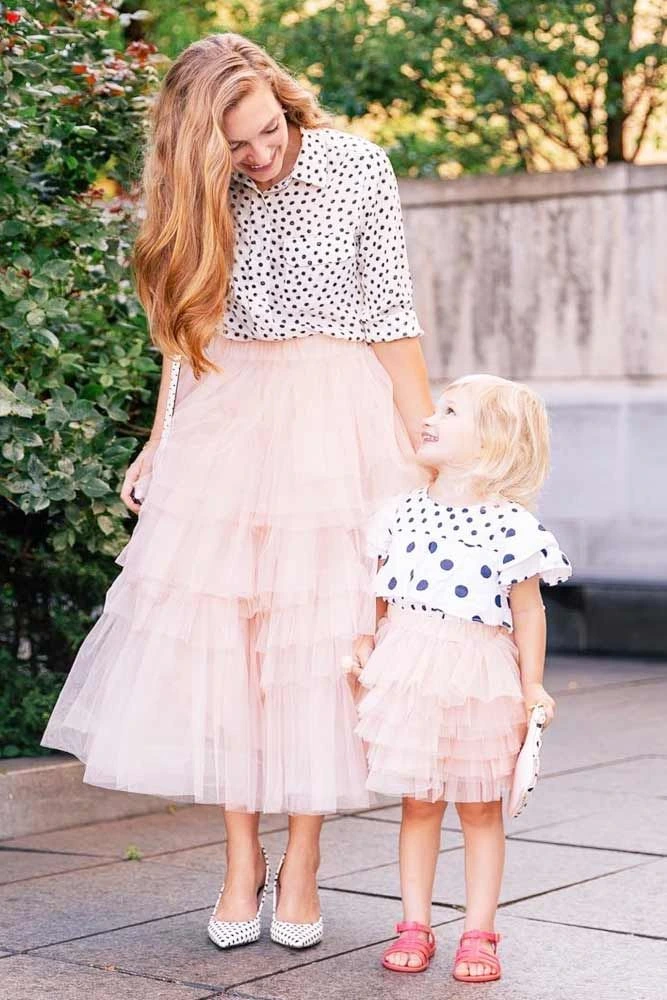 Polka Dot Tops and Pink Tulle Skirts