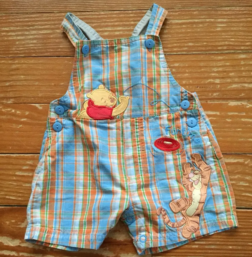 Pooh Bear Plaid Overalls