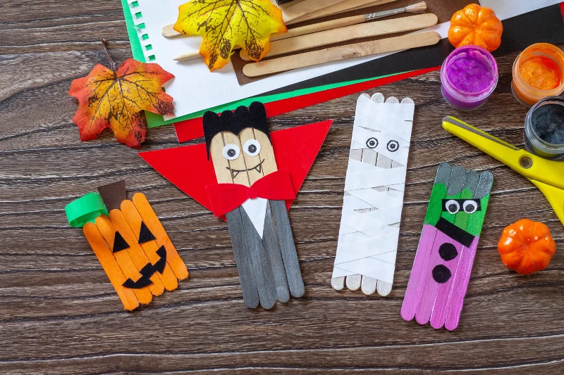 Popsicle Stick Halloween Monsters