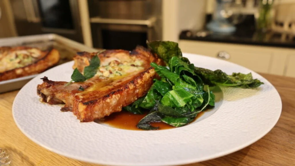 Pork Chops with Sauteed Greens