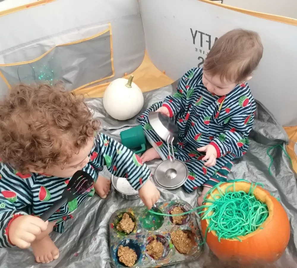 Pumpkin Guts Kitchen Play