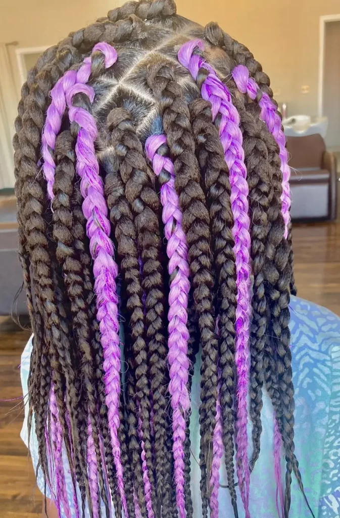 Purple-Accented Box Braids