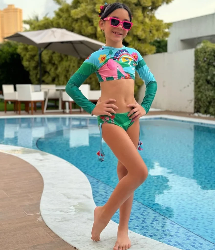 Rainbow Flamingo Long-Sleeve Rashguard Set