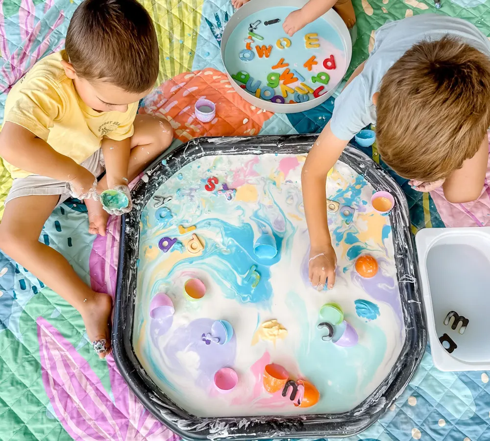 Rainbow Foam Sensory Tray