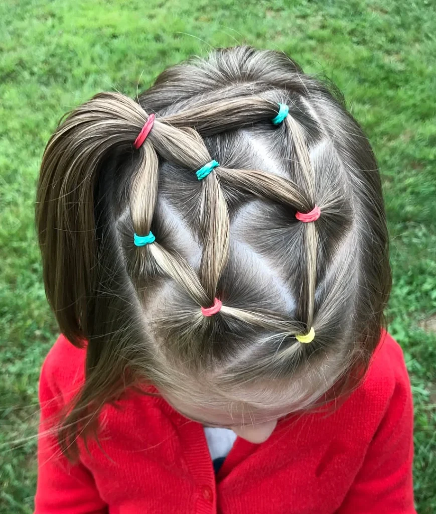 Rainbow Geometric Ponytails