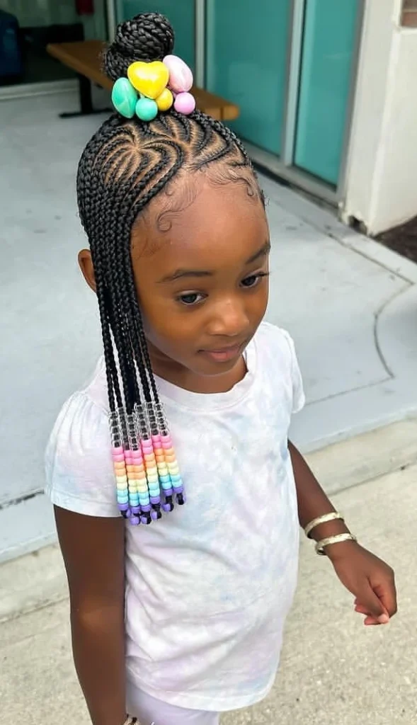 Rainbow Pom-Pom Topknot