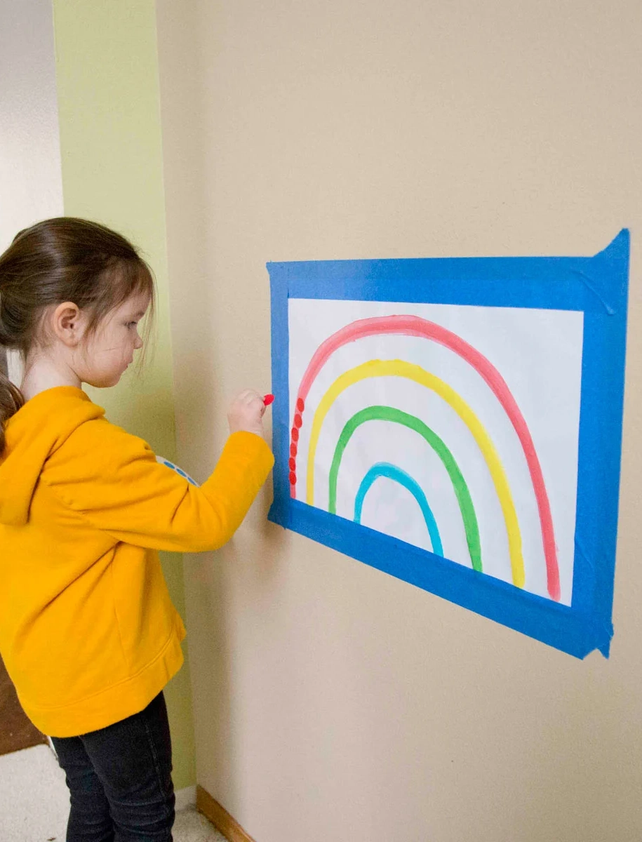 Rainbow Wall Art in Progress