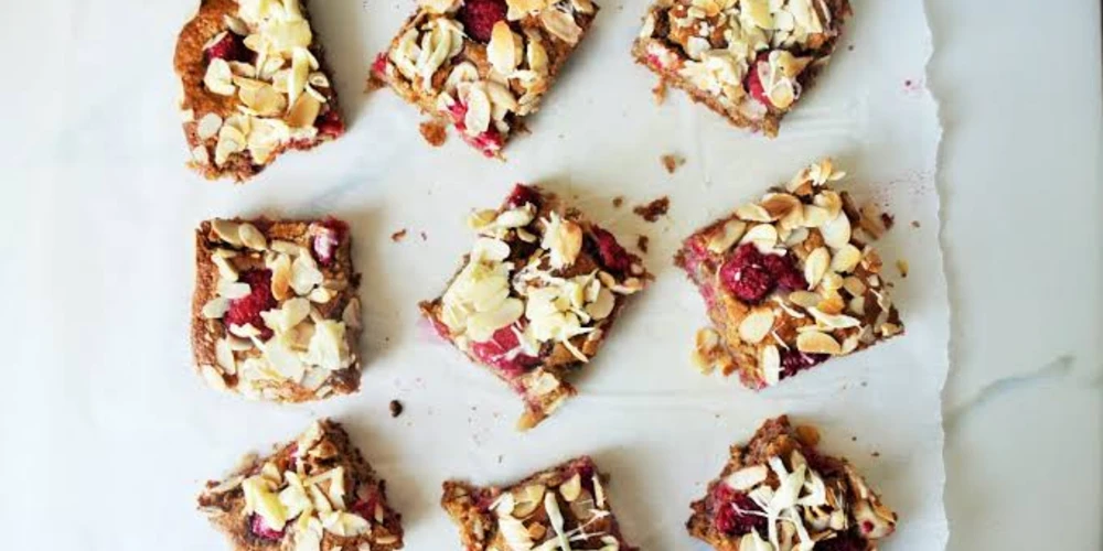 Raspberry Almond Blondies