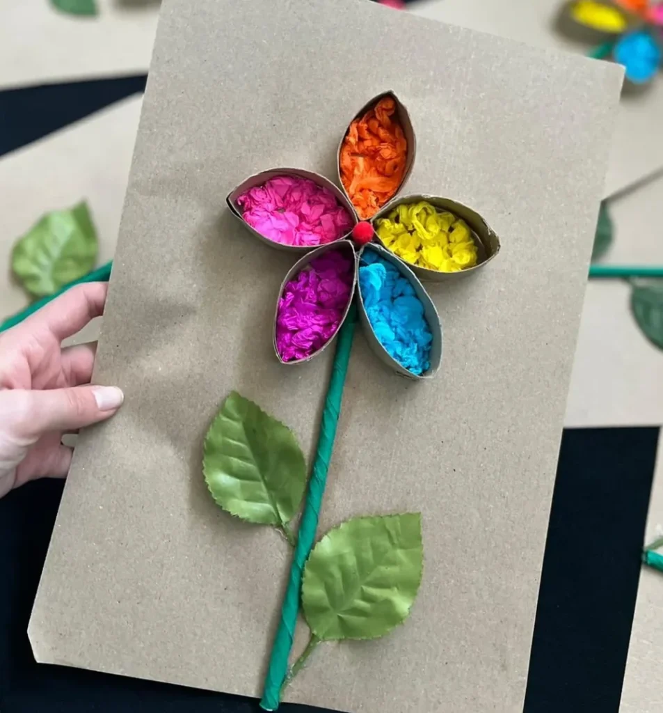 Recycled Flower Craft with Color Sorting