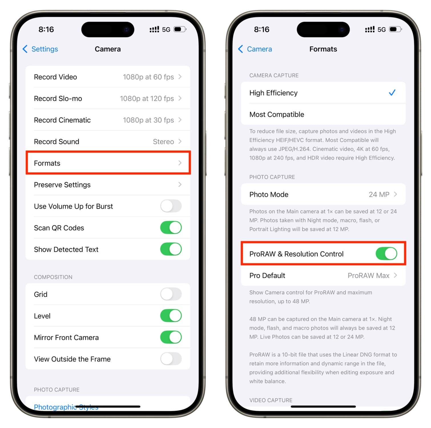 Resolution Control and HEIF Max