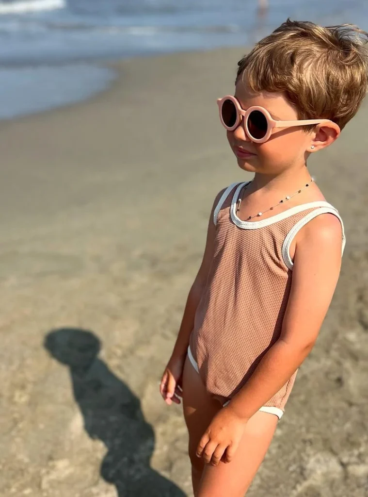 Retro Brown Mesh Swimsuit