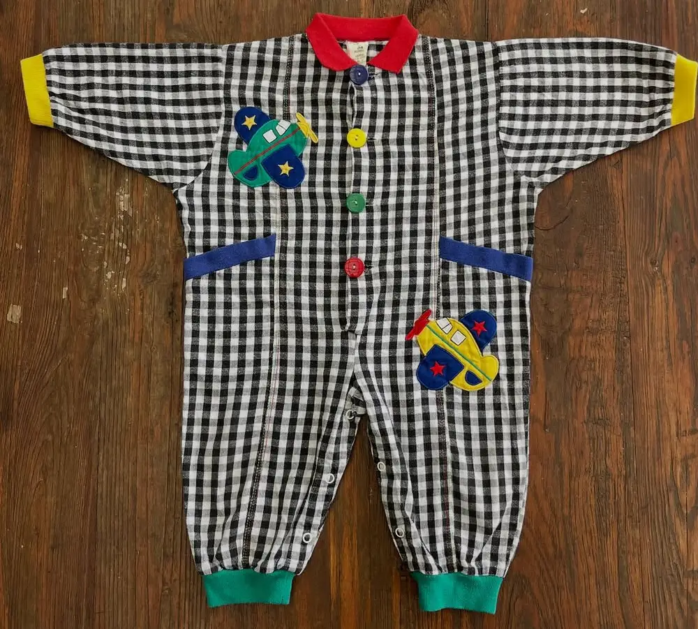 Retro Rainbow Gingham Romper