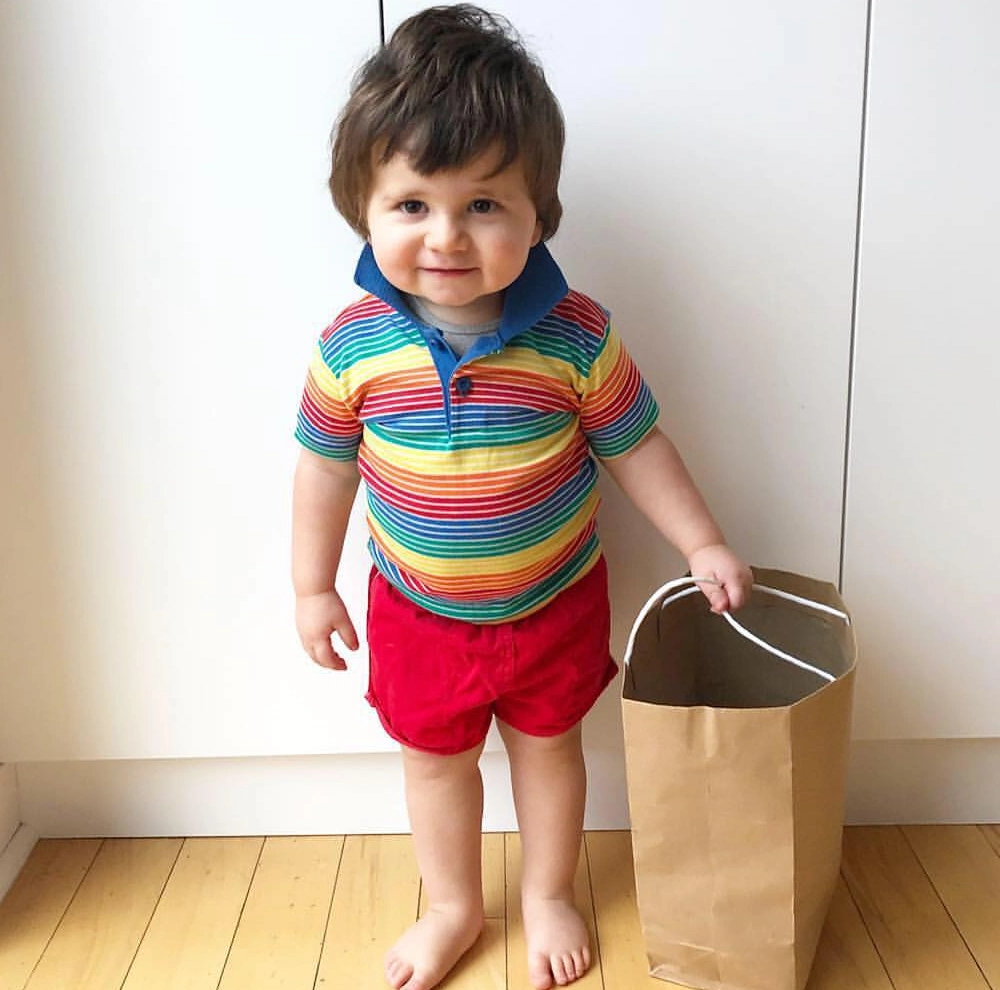 Retro Rainbow Stripe Polo