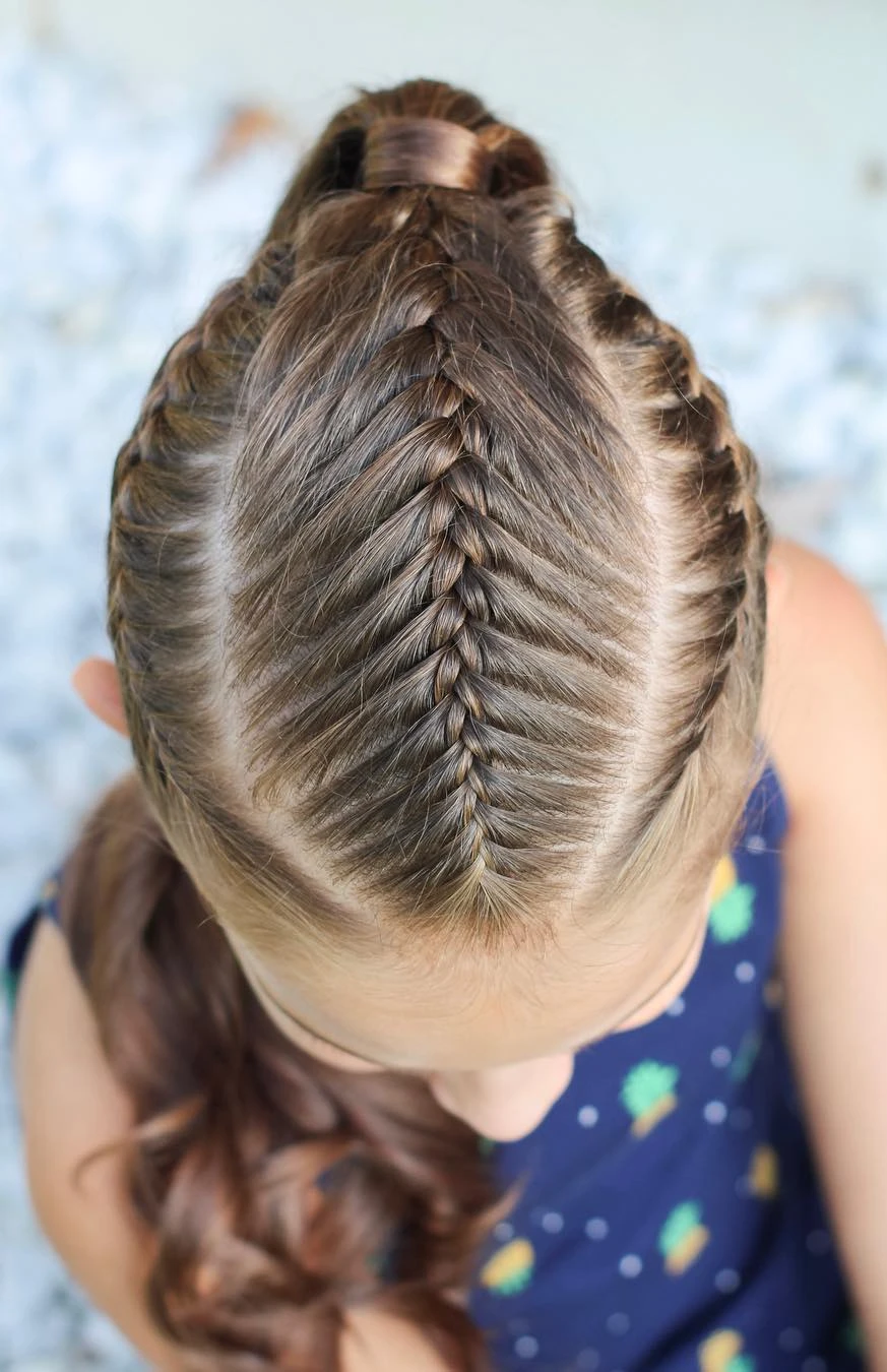 Reverse French Braid Mohawk Style