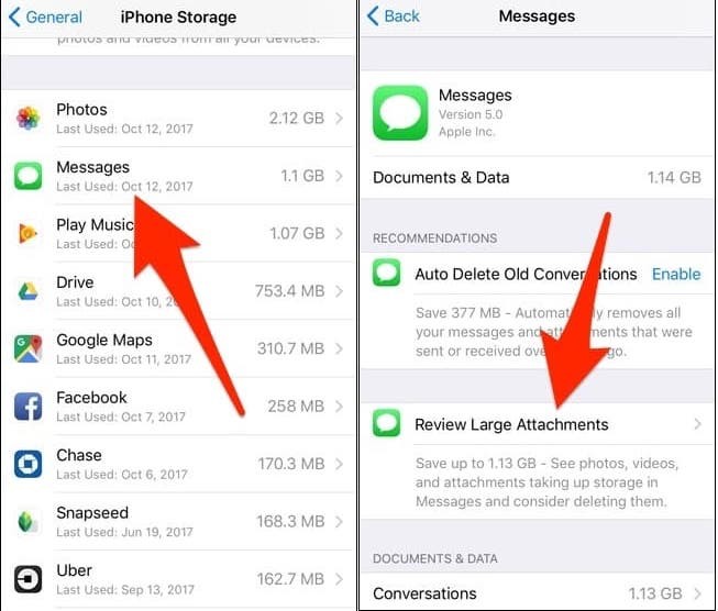 Review Large Attachments