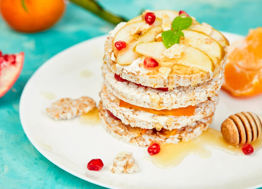 Rice Cake Stack with Yogurt and Fruit