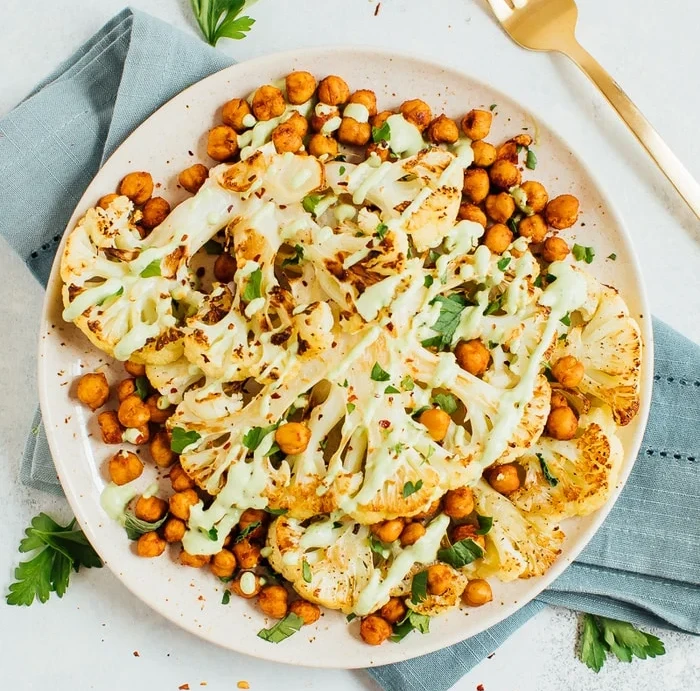 Roasted Cauliflower and Chickpea Salad