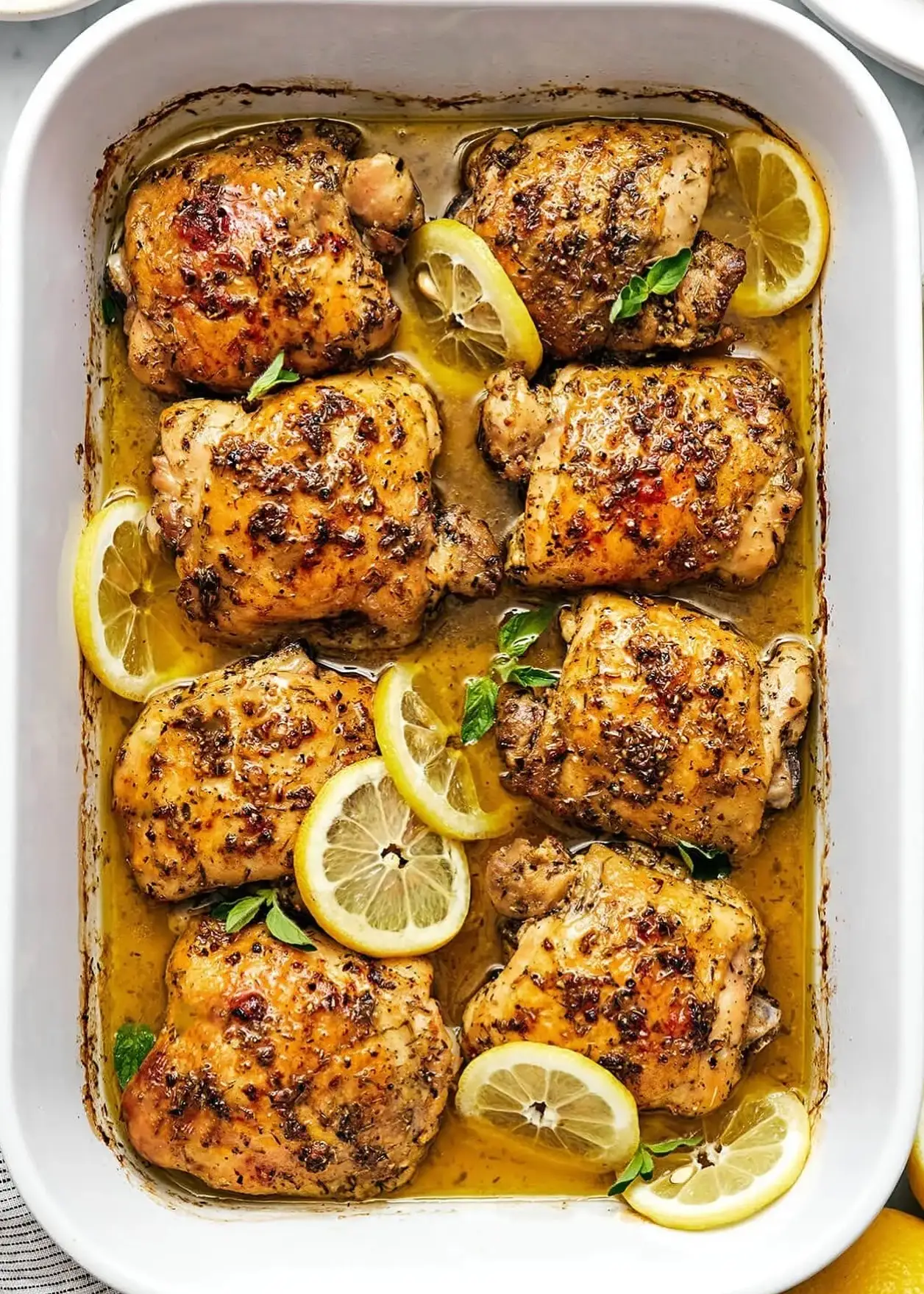 Roasted Chicken Thighs with Lemon and Herbs