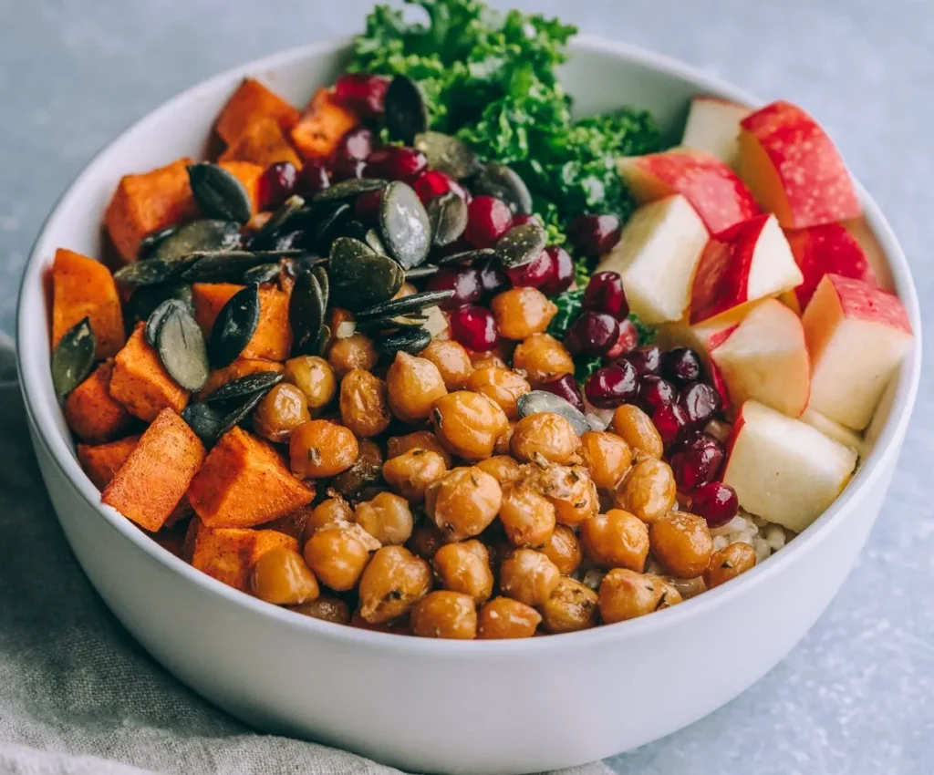 Roasted Chickpeas and Sweet Potato Bowl