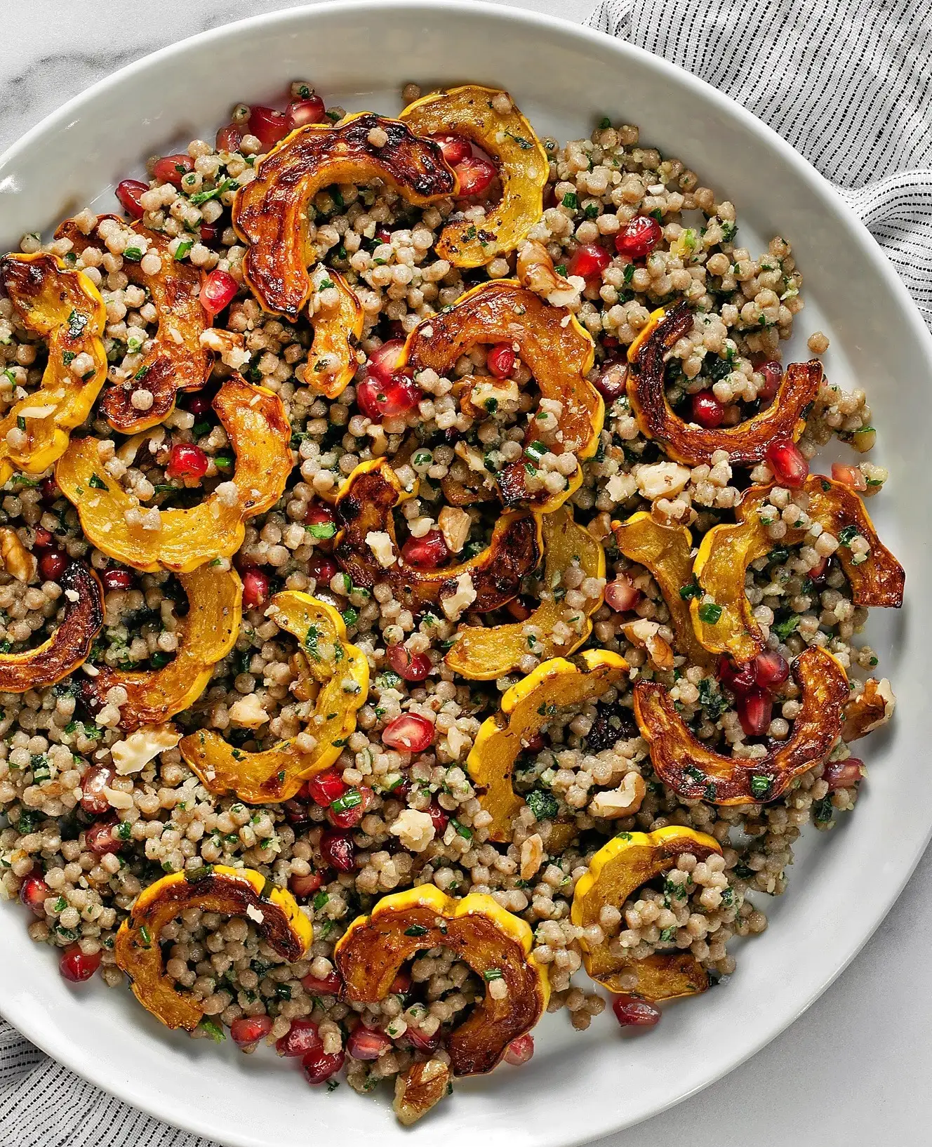 Roasted Delicata Squash with Pomegranate
