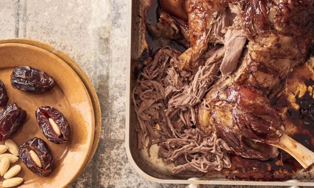 Roasted Lamb with Dates and Herbs