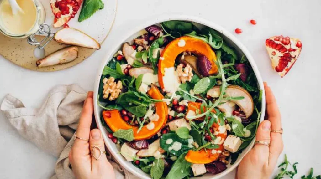 Roasted Pumpkin Seed Spinach Bowl