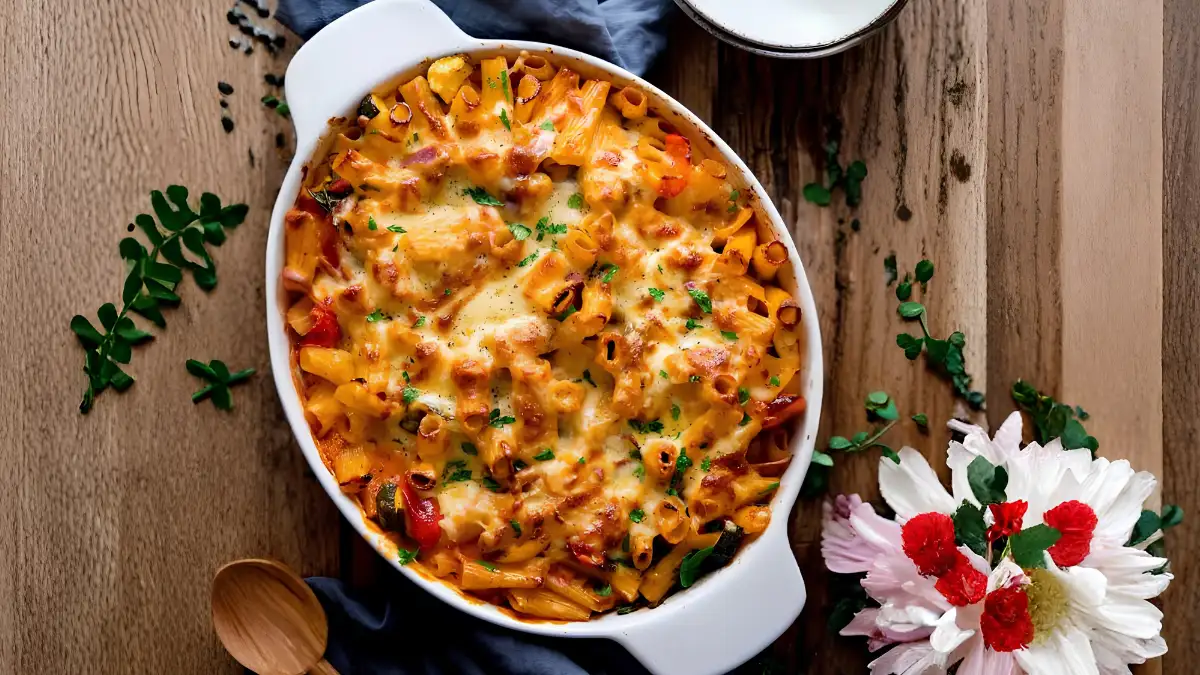 Roasted Vegetable Cheese Pasta Bake