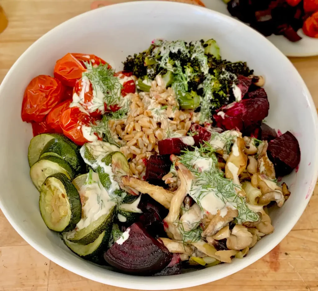 Roasted Vegetable and Farro Bowl