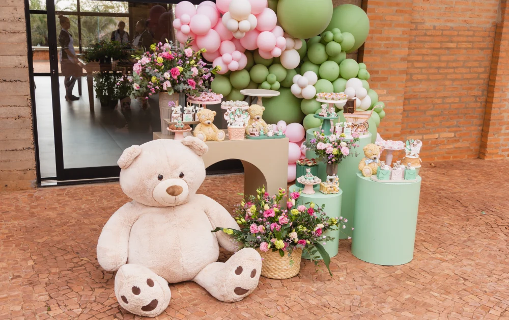 Sage and Blush Teddy Bear Sweet Table