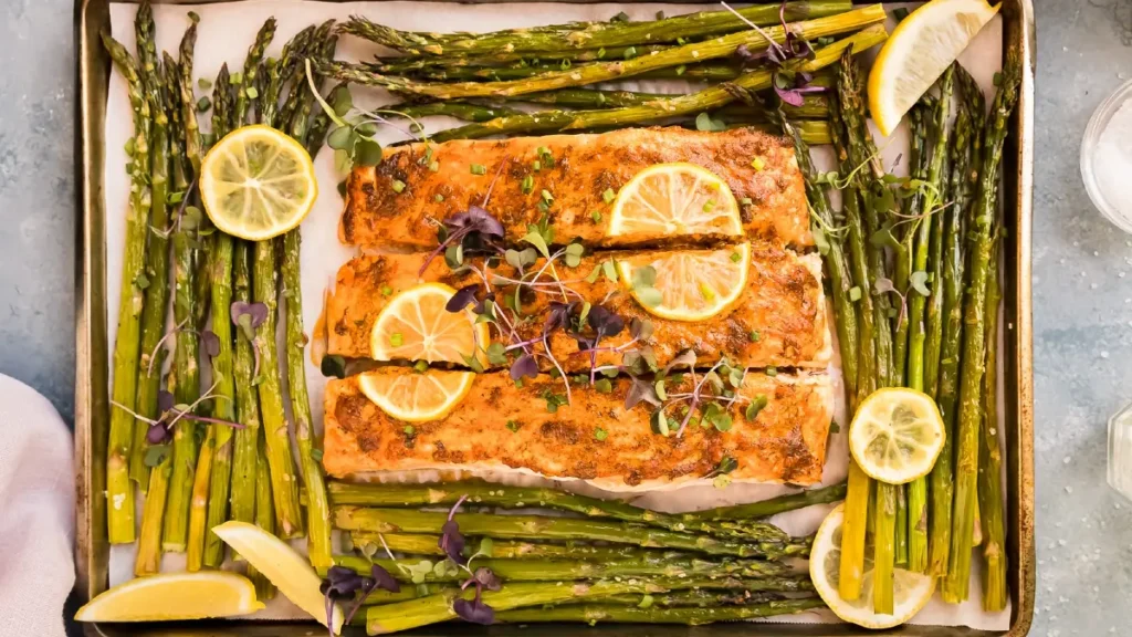 Salmon and Asparagus Sheet Pan