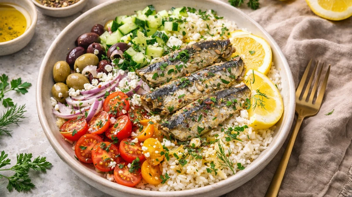 Sardine Arugula Lemon Bowl