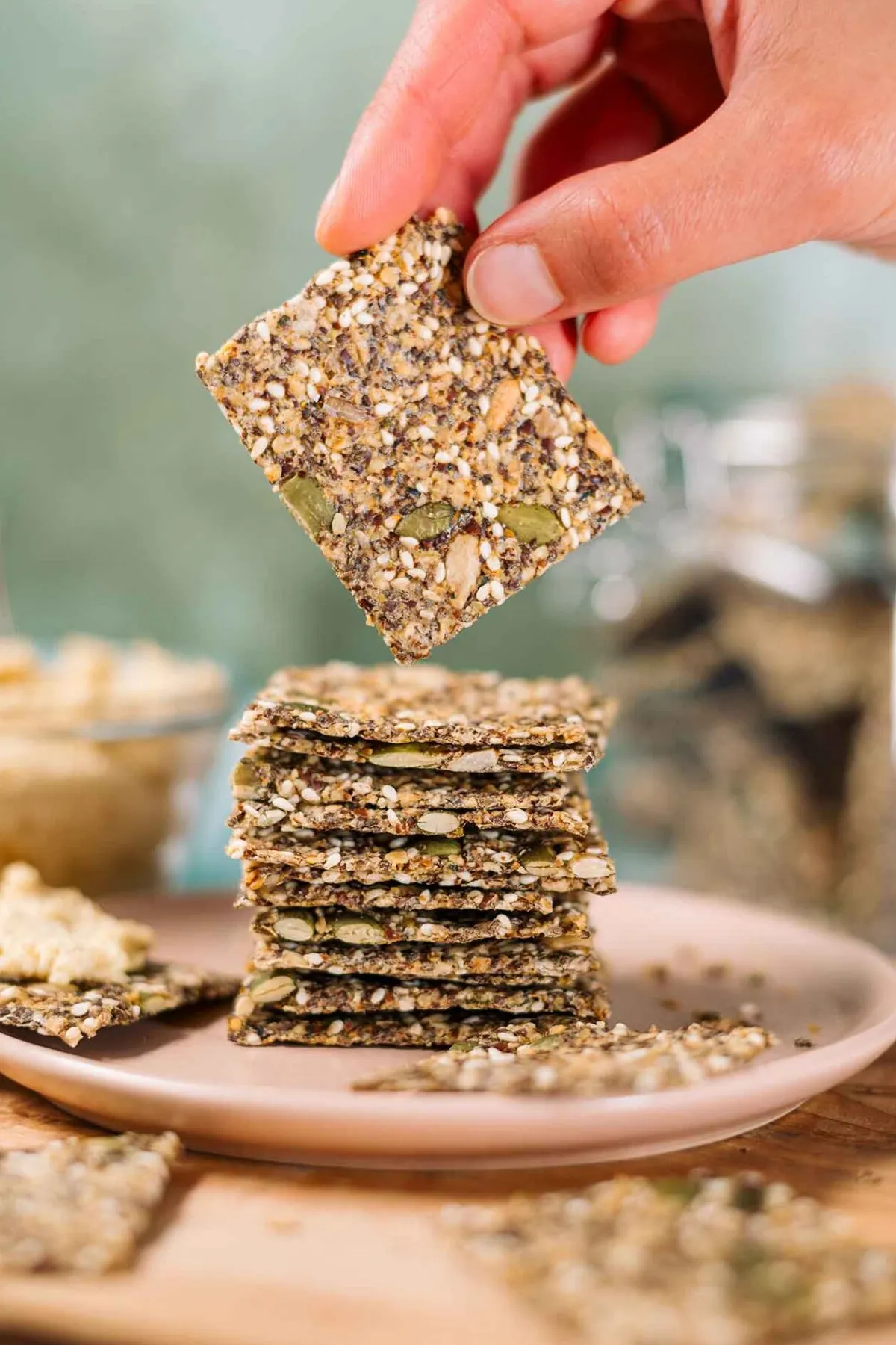 Savory Oat and Seed Crackers