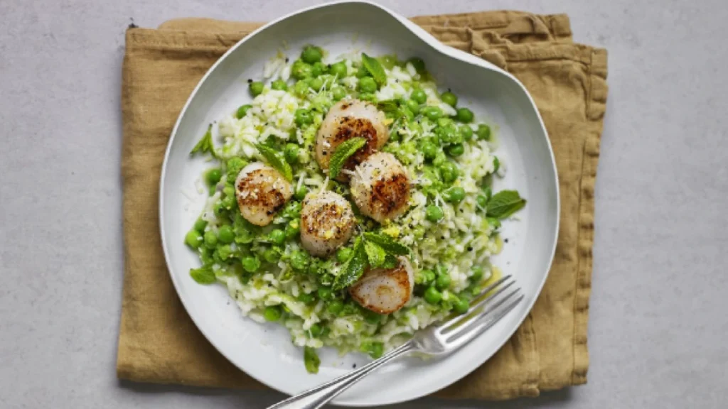 Scallop Risotto with Peas